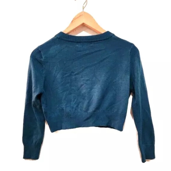YEMAK Button Down Cardigan Sweater in Teal Size L - Picture 2 of 7